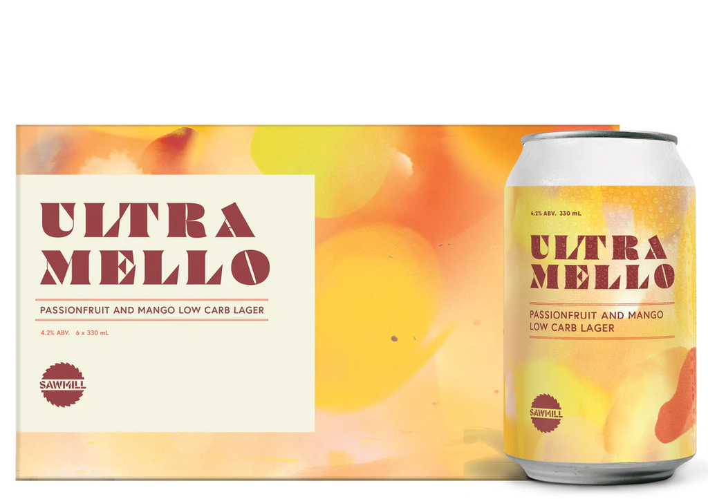 Sawmill Ultra Mello Passionfruit & Mango, 6 pack