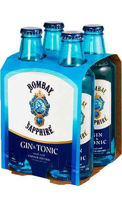 Bombay Sapphire Gin & Tonic, 4 x 275ml bottles